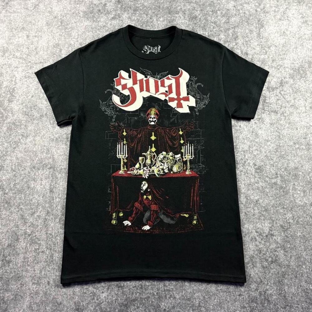 Ghost Last Supper T-Shirt Small Black Papa Emeritus Gothic Metal Band Tee
